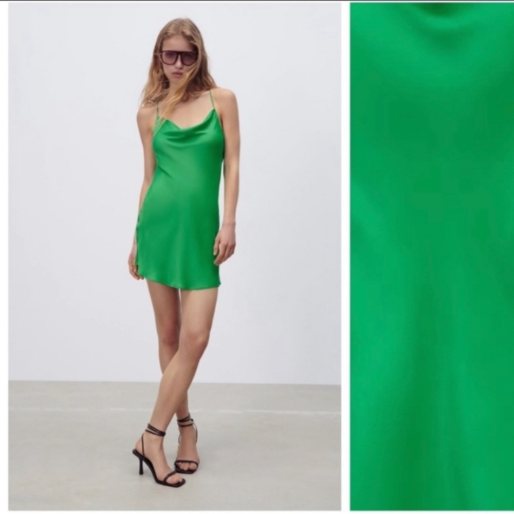Favorite blogger Zara satin effect mini dress - Picture 2 of 8